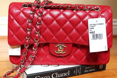 chanel classic red flap bag price